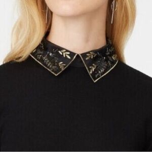 Club Monaco Wool Sequin Beaded Collar Sweater NWOT